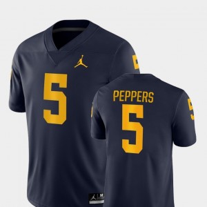 #5 For Men's Michigan Wolverines Football Navy Jabrill Peppers College Jersey Game