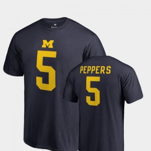 #5 Legends Jabrill Peppers College T-Shirt Michigan For Men's Name & Number Navy