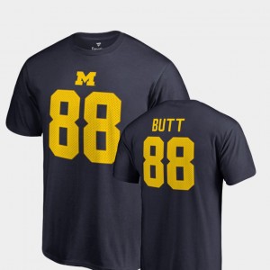 Men #8 Navy Michigan Legends Jake Butt College T-Shirt Name & Number