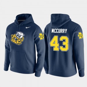 For Men's Pullover Navy #43 Jake McCurry College Hoodie Vault Logo Club Michigan
