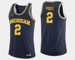 Mens Basketball Navy Jordan Poole College Jersey Michigan #2