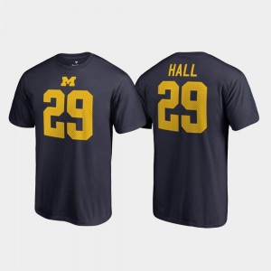 Leon Hall College T-Shirt U of M Mens Name & Number Legends #29 Navy
