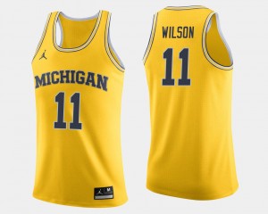 #11 Luke Wilson College Jersey Basketball Maize For Men's University of Michigan