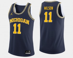 Men's Michigan Luke Wilson College Jersey Navy Basketball #11