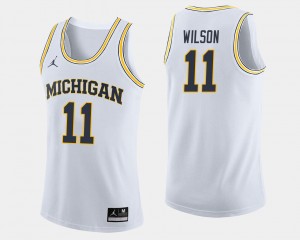 Men's White Luke Wilson College Jersey Michigan #11 Basketball