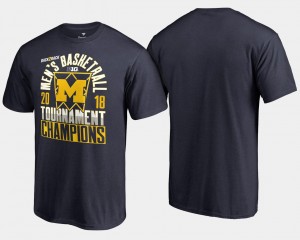 Wolverines 2018 Big Ten Champions For Men's Basketball Conference Tournament College T-Shirt Navy