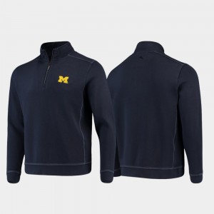 Sport Nassau Michigan Wolverines For Men Half-Zip Pullover Tommy Bahama College Jacket Navy
