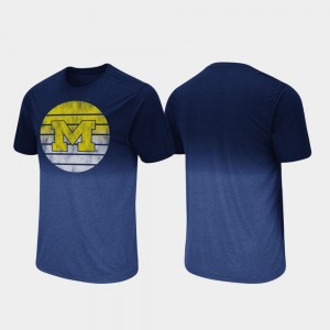 Navy College T-Shirt Dip Dye Fancy Walking Michigan Wolverines For Men
