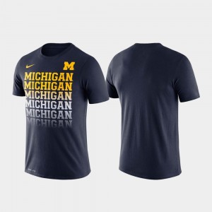 Navy Michigan Performance For Men Fade College T-Shirt