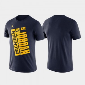 College T-Shirt Basketball Performance Mens U of M Navy Just Do It