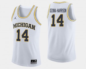 Rico Ozuna-Harrison College Jersey University of Michigan Basketball #14 Mens White