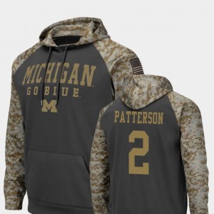 #2 United We Stand Shea Patterson College Hoodie Colosseum Football Men's Charcoal U of M