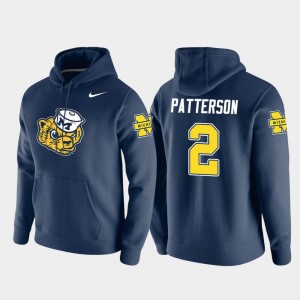 Mens Pullover #2 Vault Logo Club Shea Patterson College Hoodie Navy Michigan