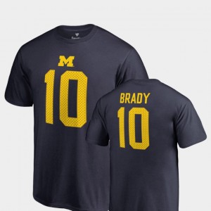 For Men Name & Number University of Michigan Legends Navy #10 Tom Brady College T-Shirt