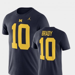 Navy Men's Tom Brady College T-Shirt #10 Wolverines Jordan Football Performance