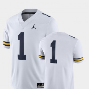 #1 For Men's Football College Jersey White Michigan 2018 Game