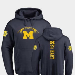 Football Navy #17 Michigan Wolverines Backer For Men Will Hart College Hoodie