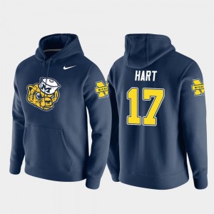 Michigan #17 Mens Vault Logo Club Pullover Navy Will Hart College Hoodie