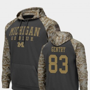 United We Stand Mens Charcoal Zach Gentry College Hoodie Michigan #83 Colosseum Football
