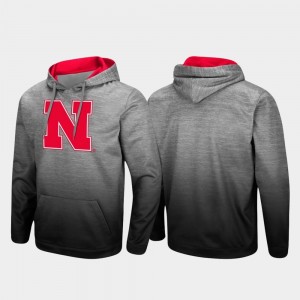 College Hoodie Pullover Heathered Gray Sitwell Sublimated University of Nebraska Men