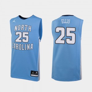 Caleb Ellis College Jersey For Men #25 North Carolina Tar Heels Carolina Blue Replica Basketball