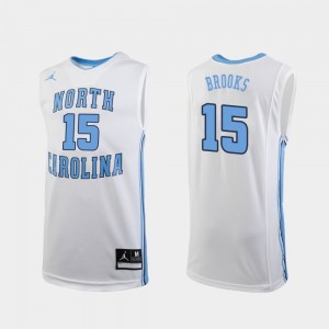 Garrison Brooks College Jersey North Carolina Tar Heels White Replica Basketball For Men's #15