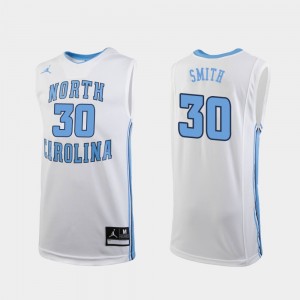 University of North Carolina White K.J. Smith College Jersey Basketball Replica #30 Men's