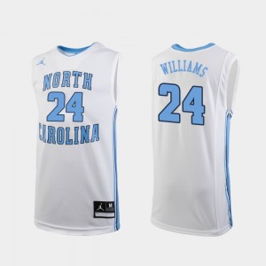 #24 North Carolina Tar Heels Basketball White Replica Mens Kenny Williams College Jersey