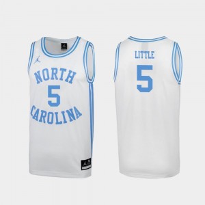 White Nassir Little College Jersey For Men's March Madness #5 UNC Special Basketball