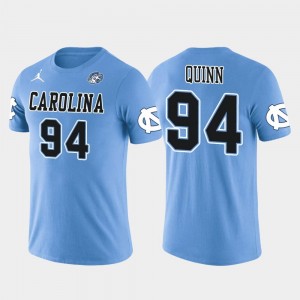 #94 Robert Quinn College T-Shirt Miami Dolphins Football UNC Tar Heels Men Future Stars Light Blue