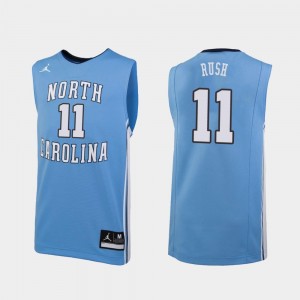 Mens Carolina Blue #11 Shea Rush College Jersey Basketball Replica North Carolina Tar Heels