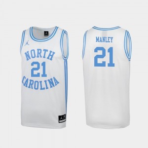 UNC Tar Heels Special Basketball White Sterling Manley College Jersey March Madness #21 Men's