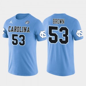 Zach Brown College T-Shirt For Men North Carolina Tar Heels Future Stars #53 Light Blue Washington Redskins Football
