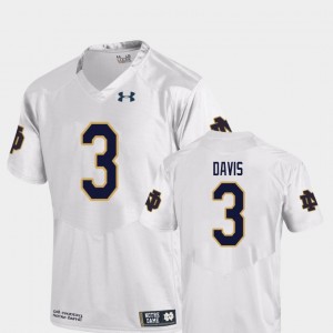 White Replica For Men #3 Avery Davis College Jersey Football University of Notre Dame