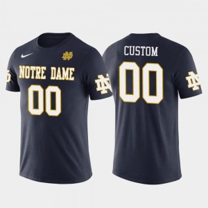Navy Notre Dame Future Stars #00 Men's Cotton Football College Custom T-Shirt