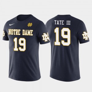 #19 Golden Tate College T-Shirt Navy Notre Dame Fighting Irish For Men's Philadelphia Eagles Football Future Stars