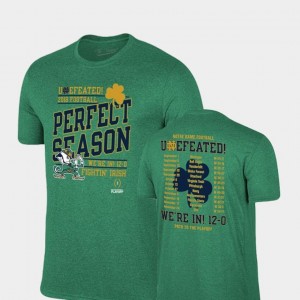 College T-Shirt Mens ND Green 2018 Football Playoff Bound Perfect Season Original Retro Brand
