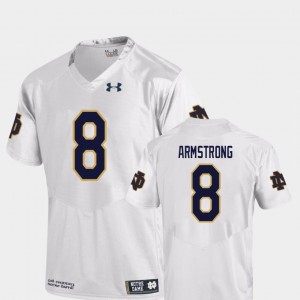 Football Replica Mens Jafar Armstrong College Jersey White University of Notre Dame #8
