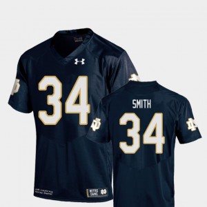 University of Notre Dame Replica Jahmir Smith College Jersey Navy #34 For Men Football