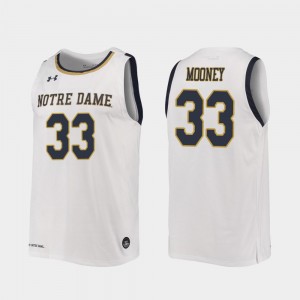 2019-20 Basketball Men University of Notre Dame Replica White #33 John Mooney College Jersey