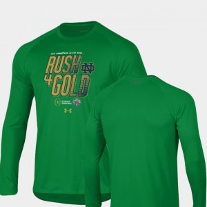 2018 Cotton Bowl Bound College T-Shirt Kelly Green Men's Rush For Gold Long Sleeve Football Playoff University of Notre Dame