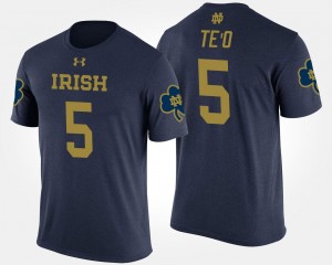 For Men's Navy ND Manti Te'o College T-Shirt #5