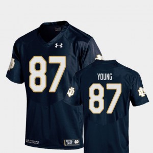 Replica For Men's Football Navy Irish Michael Young College Jersey #87