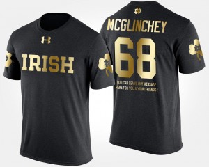 Black #68 Mike McGlinchey College T-Shirt Short Sleeve With Message ND Gold Limited Mens