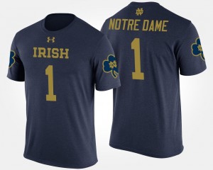 Fighting Irish College T-Shirt Men Navy No.1 Short Sleeve #1
