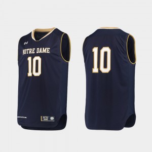 Notre Dame Basketball College Jersey Navy Men Authentic #10