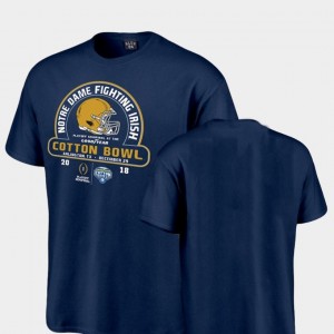 Men's ND 2018 Cotton Bowl Bound Double Cross Football Playoff College T-Shirt Navy