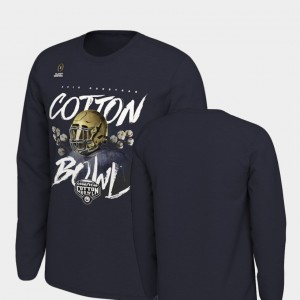2018 Cotton Bowl Bound Men Illustration Long Sleeve Football Playoff College T-Shirt University of Notre Dame Navy