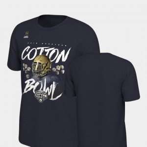 For Men 2018 Cotton Bowl Bound UND College T-Shirt Illustration Football Playoff Navy