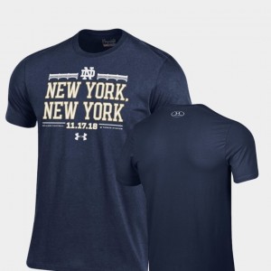 ND Navy Mens College T-Shirt 2018 Shamrock Series NY Charged Cotton